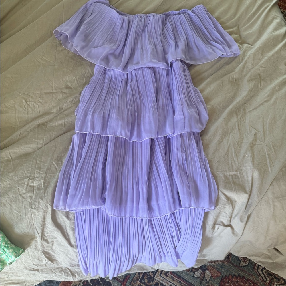 Purple off the shoulders dress
